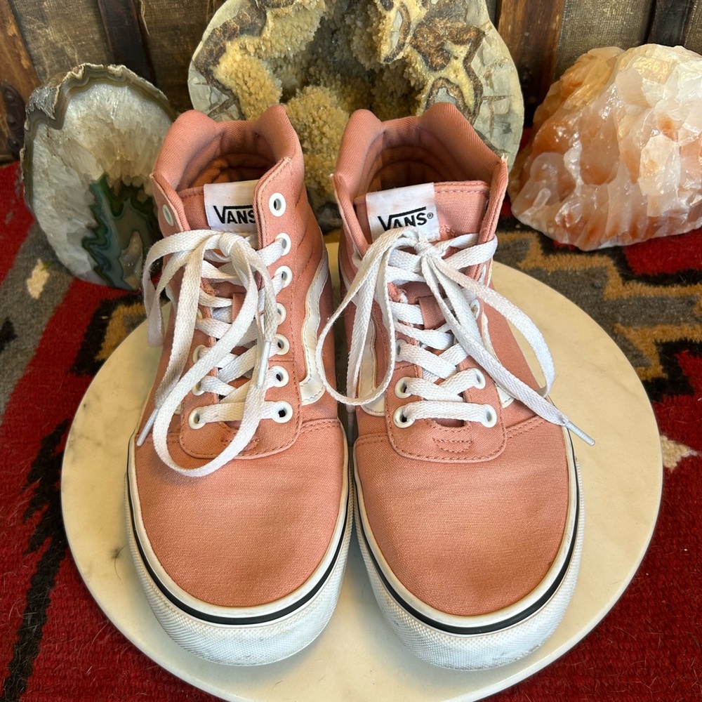 Vans fillmore high top women’s size 8.5 Canvas Night Rose EUC
